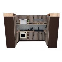 Bucatarie de Colt COSSY NEW 170-320-170, Wenge / Decor K366